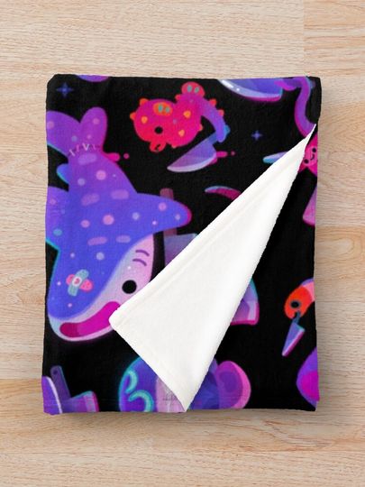 Stabby marine life Throw Blanket