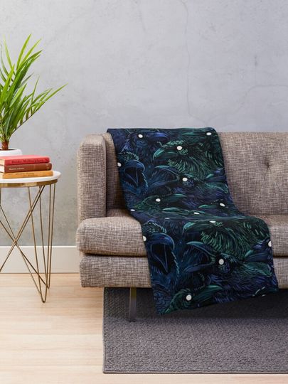 Raven pattern Throw Blanket