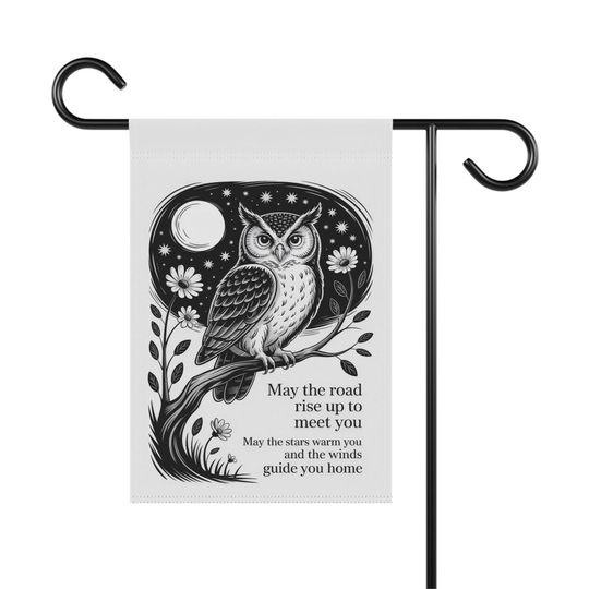 Blessed Samhain Owl Garden Flag - Halloween & Fall Outdoor Decor