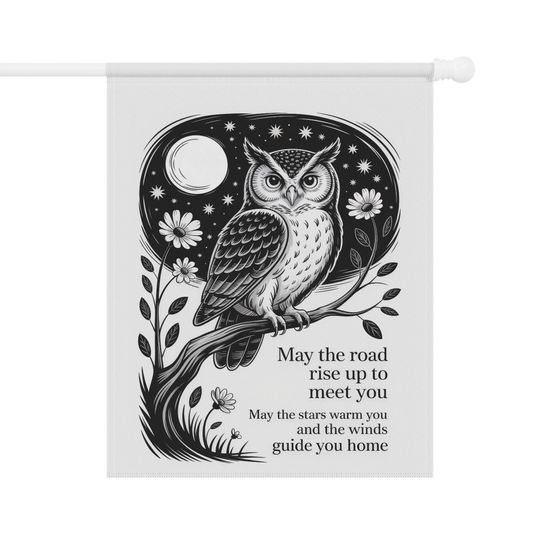 Blessed Samhain Owl Garden Flag - Halloween & Fall Outdoor Decor