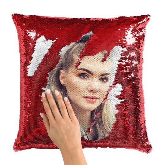 Custom Photo Sequin Pillow Design Mermaid Reversible Covers Custom Personalized Flip Reversible Sequin Pillow Magic Decorative Xmas gifts
