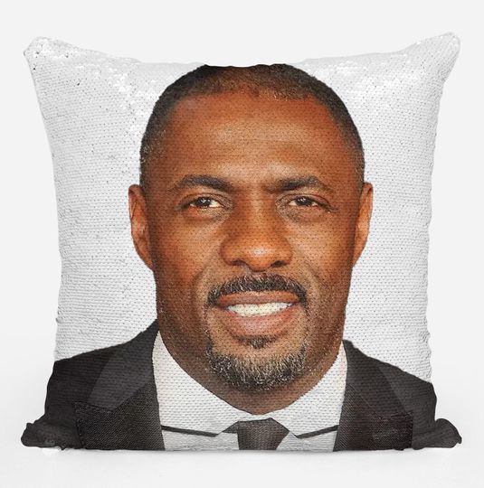 Idris Elba Sequin Pillow, Celebrity Sequin Pillow, Idris Elba Sequin Pillow Pillow, Idris Elba Pillow Cushion Gift Idea