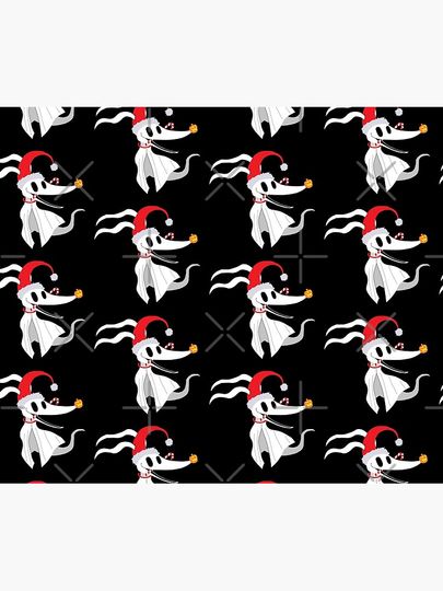 the nightmare before christmas santa hat zero Throw Blanket