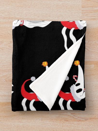 the nightmare before christmas santa hat zero Throw Blanket