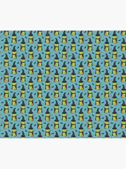 Pickle Witch - Teal Throw Blanket