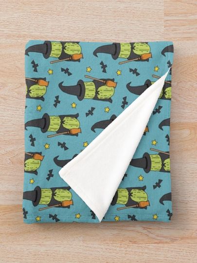 Pickle Witch - Teal Throw Blanket