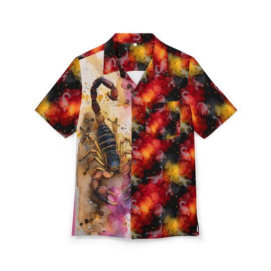 Scorpion Hawaiian Shirt Forestcore Nature Button Down for Scorpio Lovers