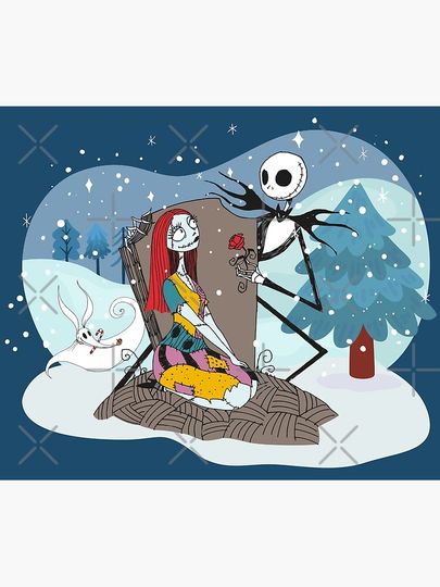 Jack Skellington and Sally - The Nightmare Before Christmas Throw Blanket