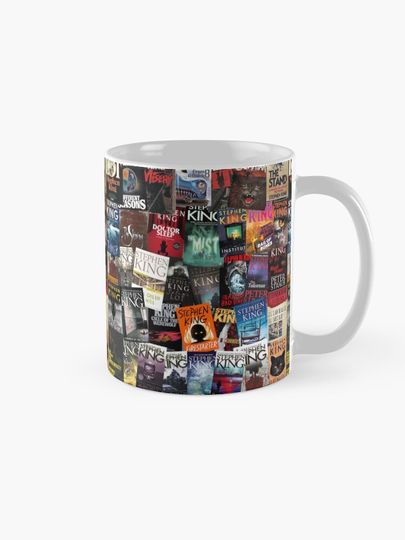 Stephen King Book Covers, Horror Bookworm Coffee Mug