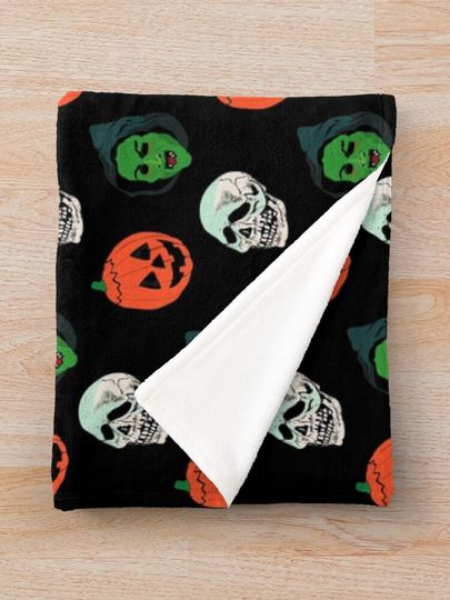 Silver Shamrock Mask Set Throw Blanket