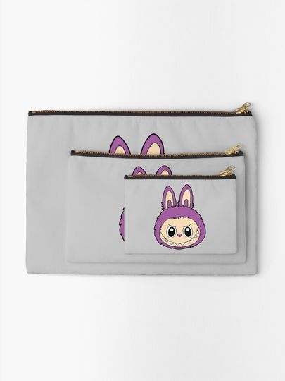 “Purple Mischief Labubu Head – Cute but Fierce!” Zipper Pouch