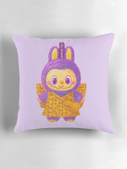 Cute Purple Labubu Pillow, Cute Labubu Pillows Gift, Gift for Fan