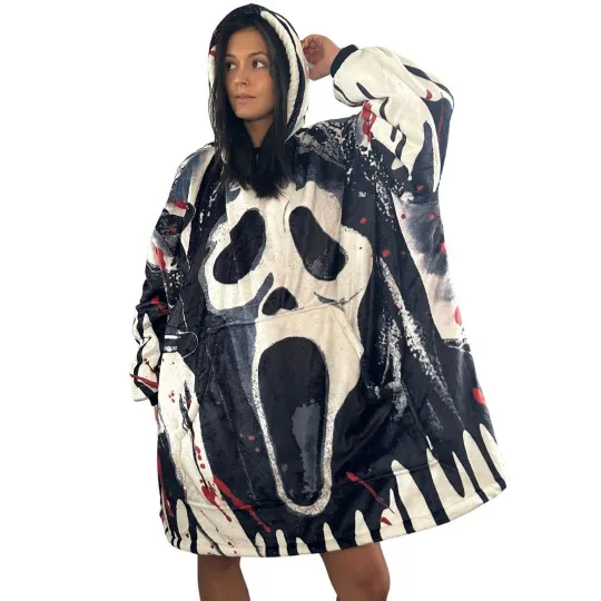 Ghost Face Horror Blanket Hoodie