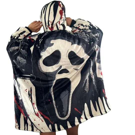 Ghost Face Horror Blanket Hoodie