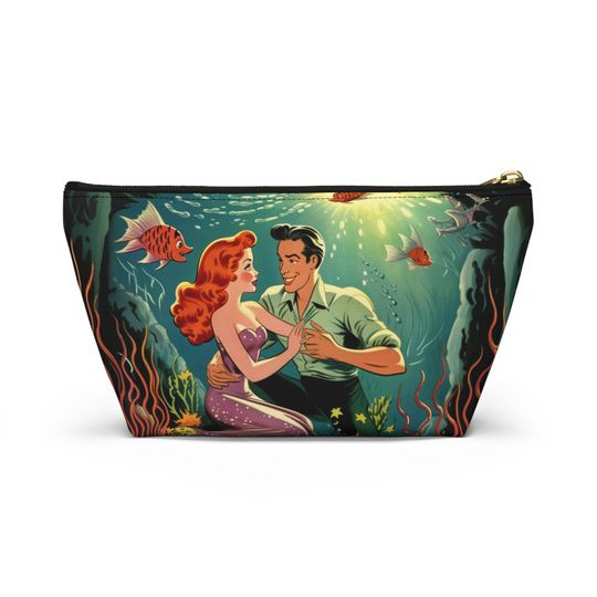 Little Mermaid Inspired Makeup Bag, 1940s Old Hollywood Style
