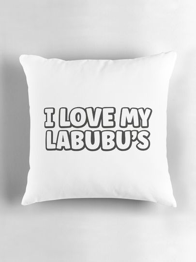 I Love My Labubu – Bold Minimalist Labubu Fan Design Pillow