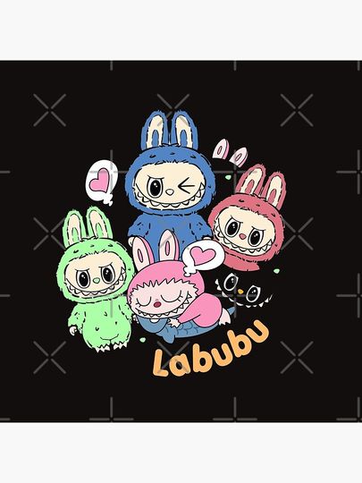 Labubu Lovers T Shirt Pillow, Cute Labubu Pillows Gift, Gift for Fan