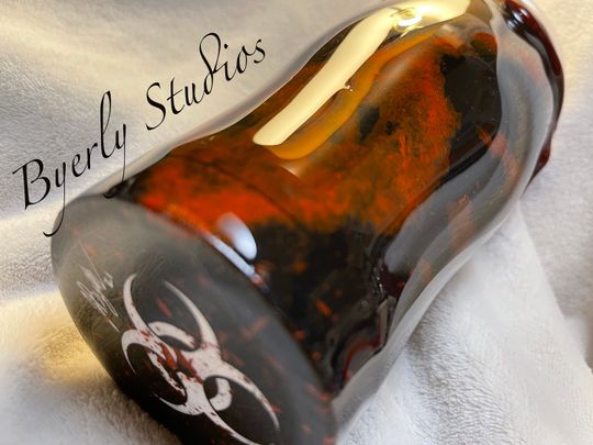 Umbrella Zombie Tumbler, Hand painted with Blood Drip