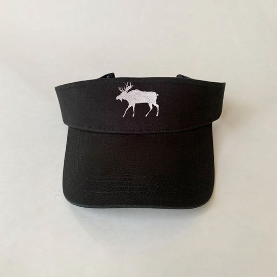 Moose Embroidered Cotton Visor