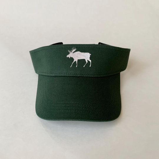 Moose Embroidered Cotton Visor