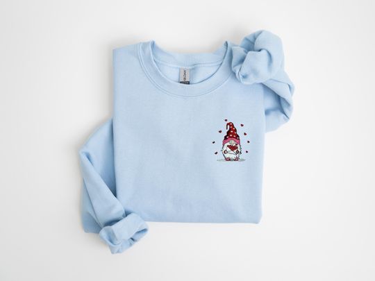 Gnome Valentine's Day Embroidered Sweatshirt