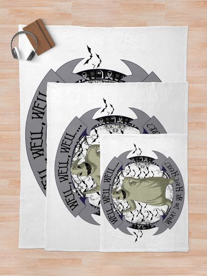 Oogie Boogie Madness - Tim Burton Inspired Art Print Throw Blanket