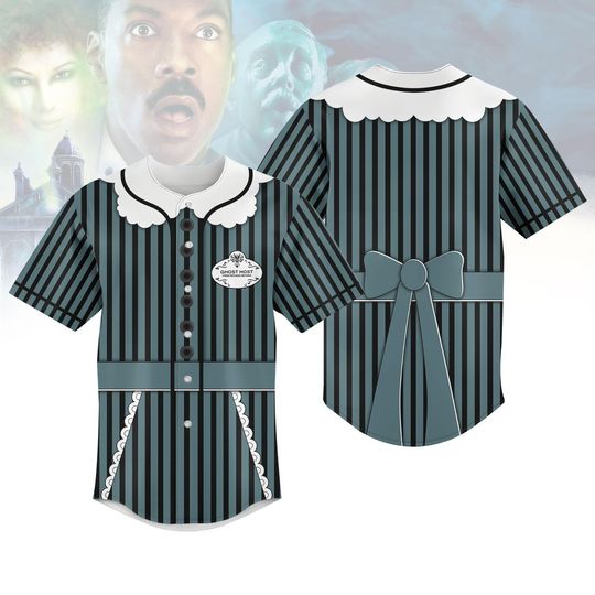 Haunted Mansion Maid Baseball Jersey, Ghost Host Costume Shirt