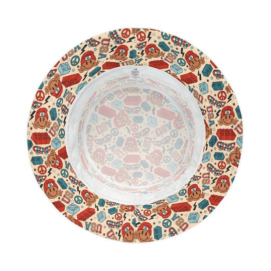 Smiles & Stripes Bucket Hat, USA Bucket Hat, American Hat