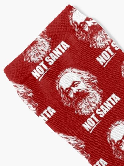 NOT SANTA! Karl Marx Funny Marxist Christmas Communist Meme  Socks