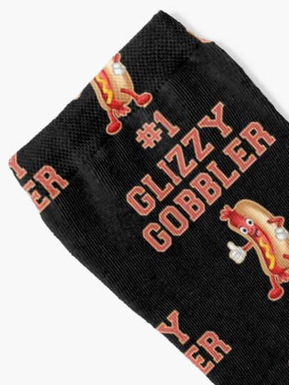 #1 Glizzy Gobbler Number One Hot Dog Weiner Eater Socks
