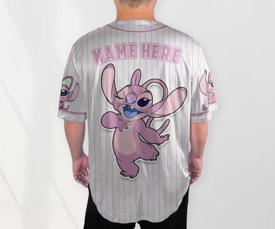 Personalized Angel Baseball Shirt Custom Name Jersey Cartoon Birthday Gift