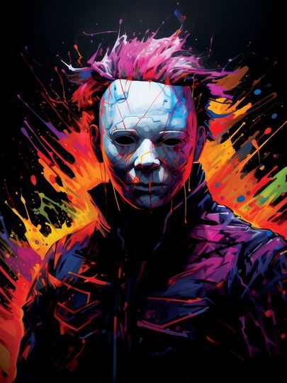 Michael Myers Neon Art iPhone Case