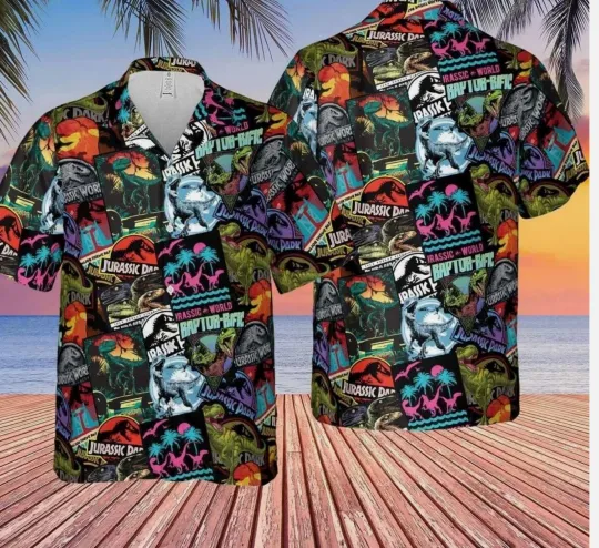Jurassic World Jurassic Park Hawaiian Shirt Casual Button Down