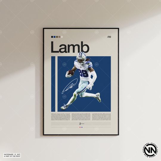 CeeDee Lamb Poster, Dallas Cowboys Print, football Poster, Sports Poster, Football Poster, football Wall Art, Sports Bedroom Posters