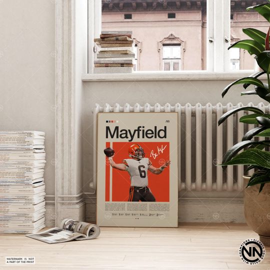Baker Mayfield Poster, Cleveland Browns Print, football Poster, Sports Poster, football Fans, Football Poster, football Wall Art, Sports Bedroom Posters