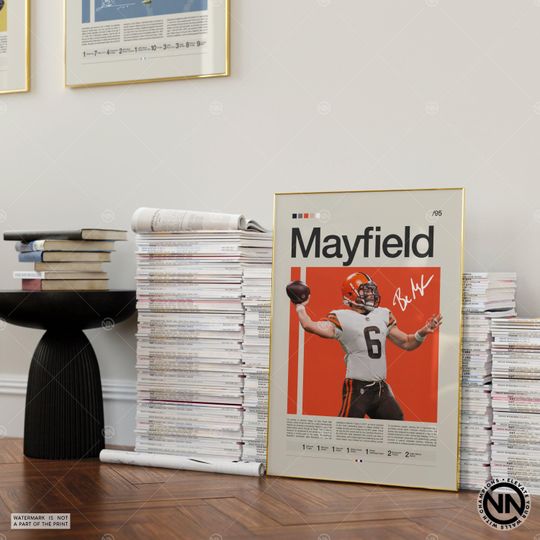Baker Mayfield Poster, Cleveland Browns Print, football Poster, Sports Poster, football Fans, Football Poster, football Wall Art, Sports Bedroom Posters