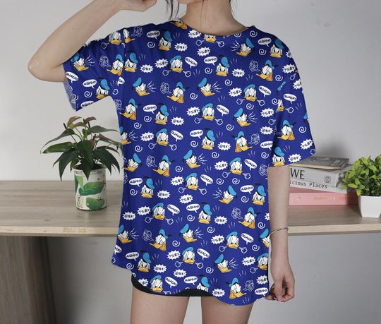 Funny Donald Duck T-Shirt, Cartoon Angry Duck Tee