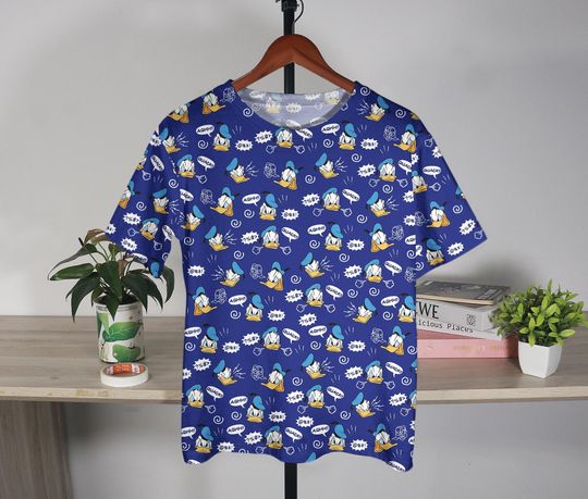 Funny Donald Duck T-Shirt, Cartoon Angry Duck Tee