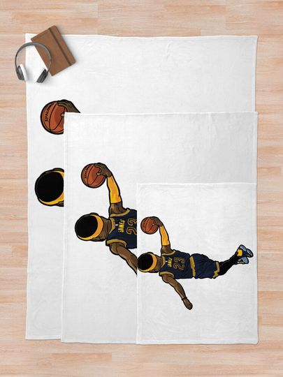 LeBron James 23 Posterized Dunk Throw Blanket, Gift for Fan