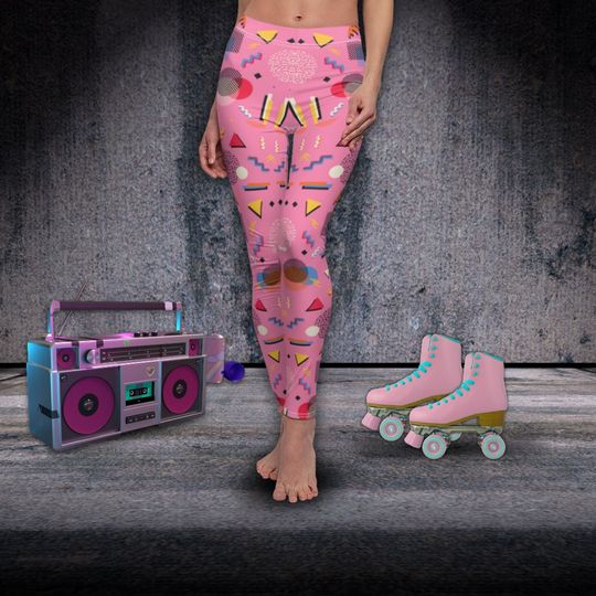 Retro 1990s Graphic Print Women's Leggings