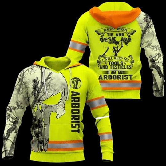 Personalized Arborist 3D Pullover Hoodie with Custom Name, Arborist Gift for Men and Women