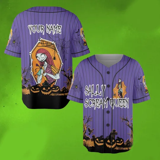 Personalized Sally Scream Queen Nightmare Before Christmas Baseball Jersey Shirt
