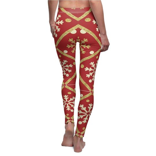 Christmas Snowflake Leggings, Holiday Leggings