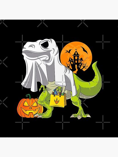 Ghost Dinosaur Funny Halloween T Rex Costume Pillow
