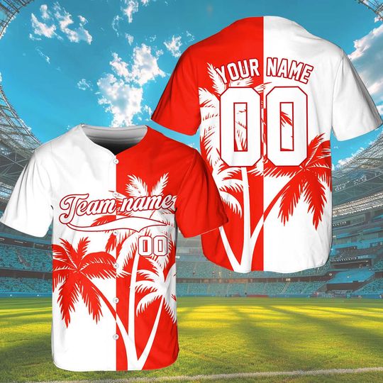 Personalized Team Name and Number Baseball Jersey for Fans and Lovers