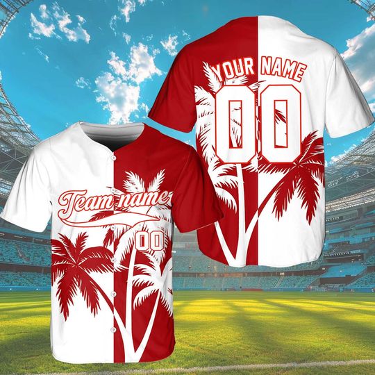 Personalized Team Name and Number Baseball Jersey for Fans and Lovers
