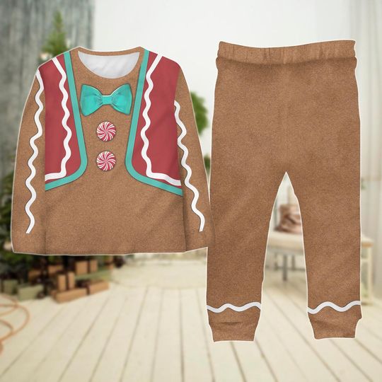 Gingerbread Man Custom Pajamas, Family Pajamas Set