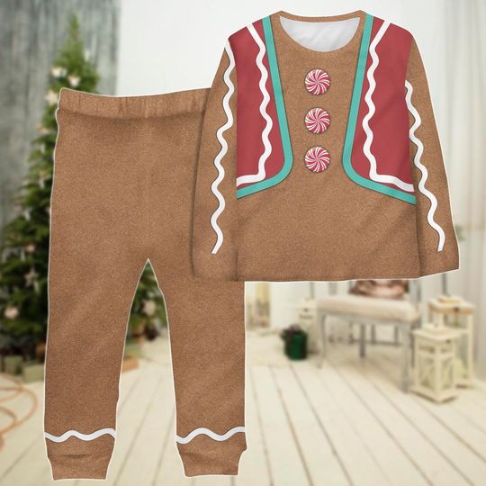 Gingerbread Man Custom Pajamas, Family Pajamas Set