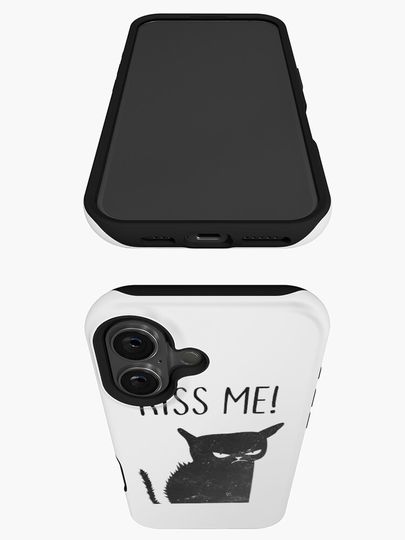 Black Cat Kiss Me Funny Cat Halloween iPhone Case