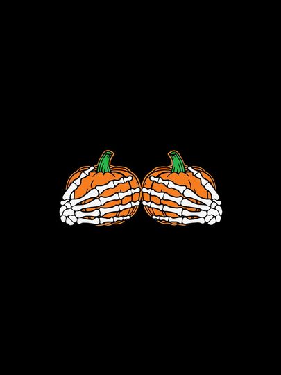 Skeleton Hands On Chest Pumpkin Funny Halloween iPhone Case